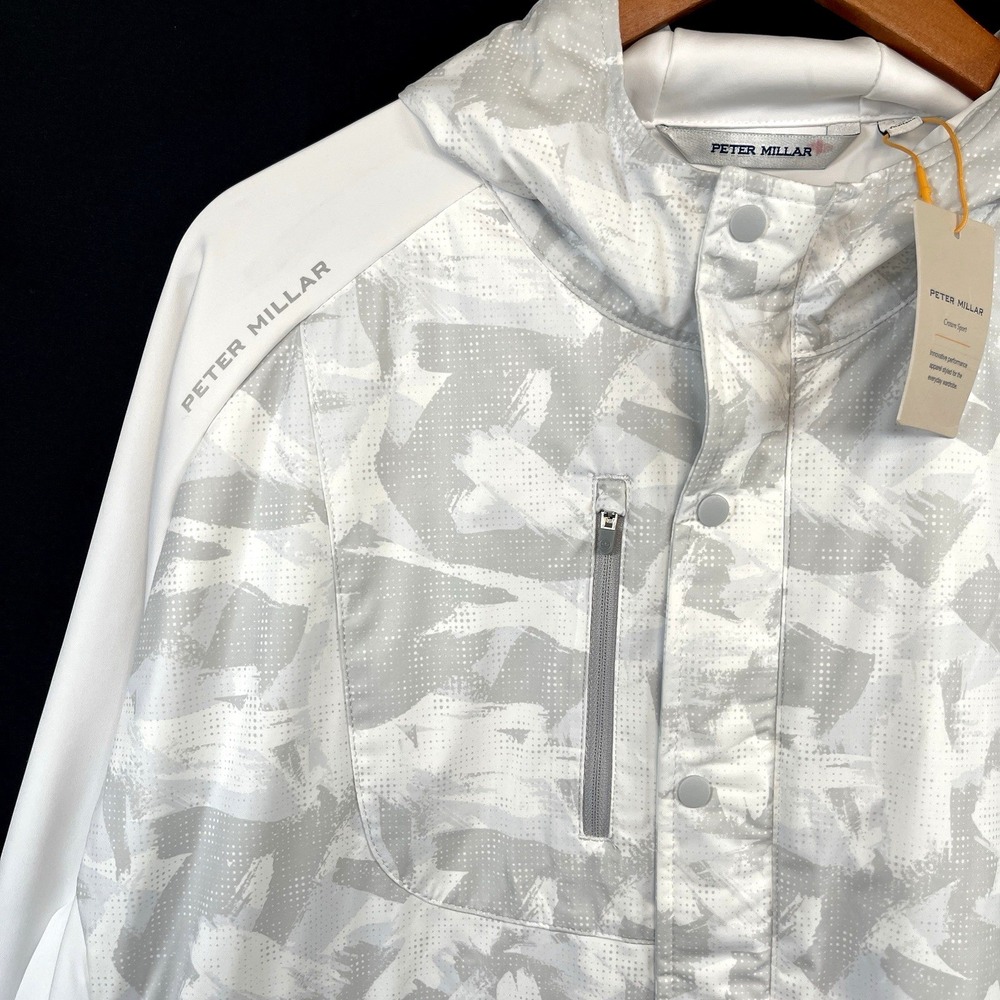 Peter Millar Mens Weld Brushstroke Camo Half Snap Hoodie Size XL  Crown Sport - Picture 8 of 16